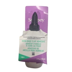 Oven-Bake Clay Adhesive - Purple and White